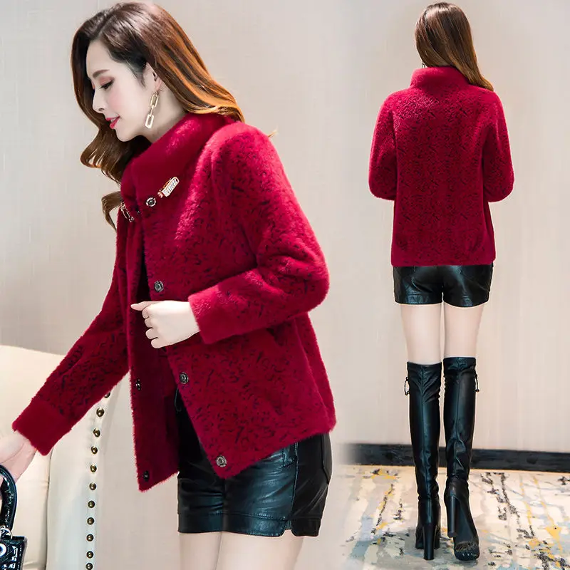 Elegant Faux Fur Coat Women Autumn Winter Warm Soft Fur Jacket Female Plush Overcoat Pocket Casual Teddy Outwear female