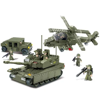 

Sluban Army Force Truck car airplane tank Assault Combination Assembled Building Block with figures Toys for childrens gifts