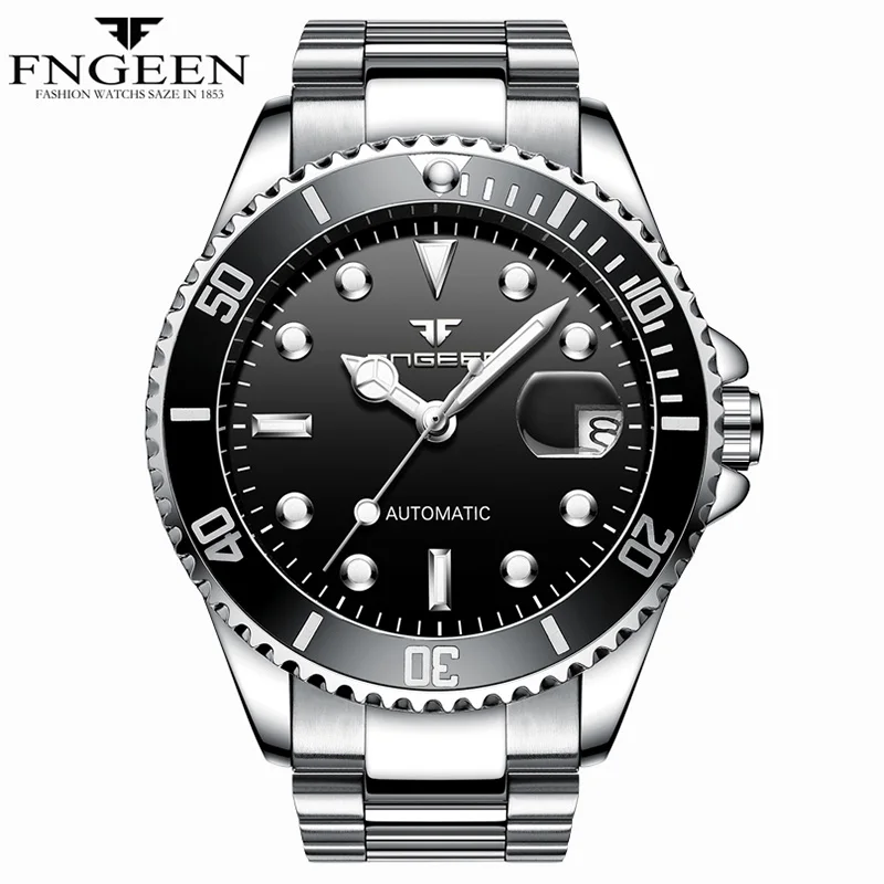 Luxury Brand FNGEEN Mechanical Watch Men Automatic Watch Male Clock Auto Date Men's Watch Luminous Watches Montre Homme 2020 