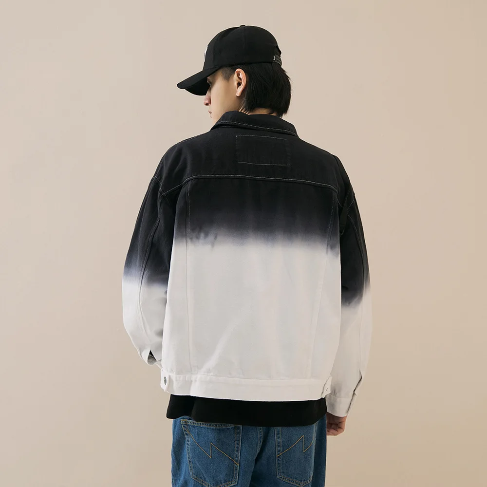 

City Where the Product 2019 Japanese-style Popular Brand Simple Heavy Washing Dyed Gradient Denim Jacket Workwear Coat