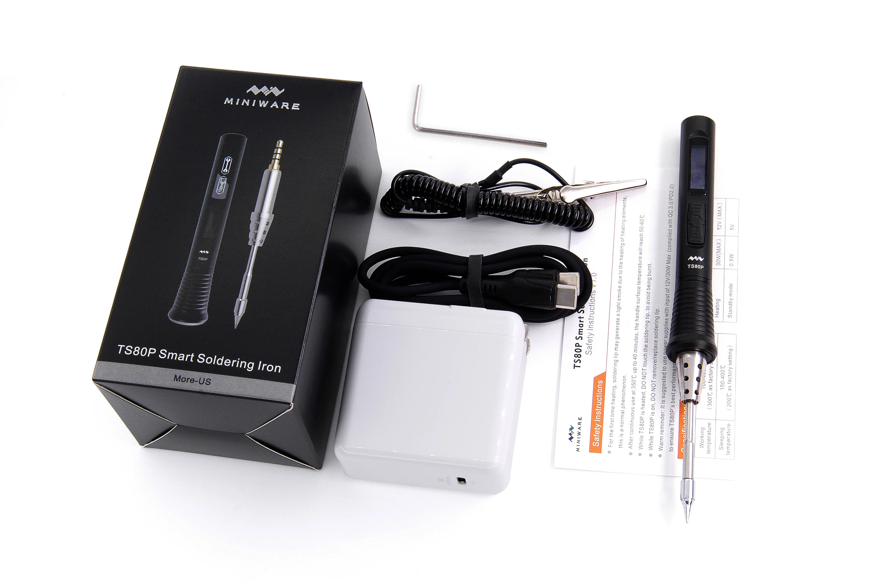 Мини TS80P цифровая паяльная станция QC3.0 USB Type C OLED программируемый интерфейс