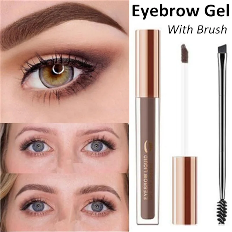 Eyebrow Gel Cream Waterproof Eyebrow Henna Tattoo Shade Eyebrow Pencil Professional Pigment Eyebrow Enhancer with Makup Brush