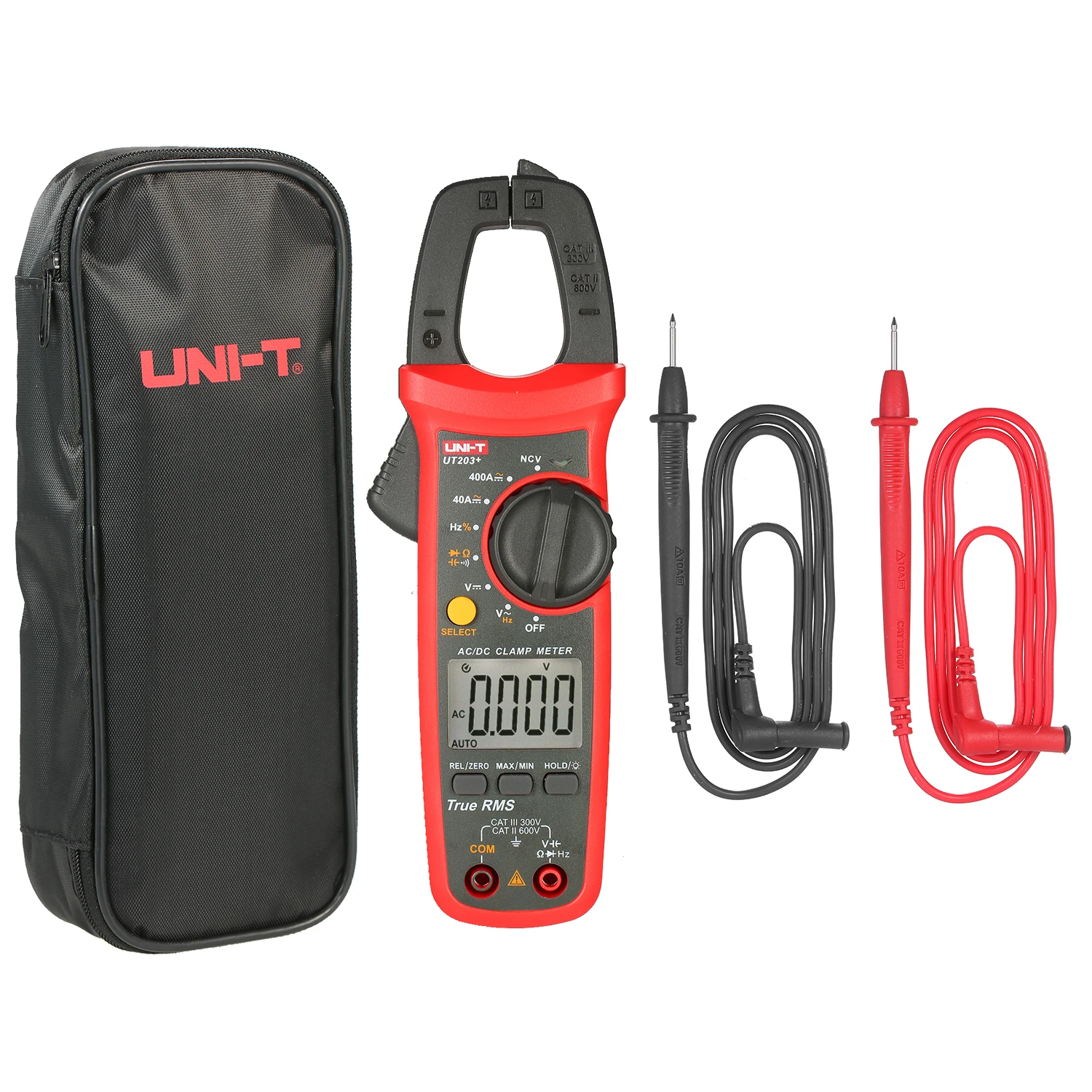 UNI-T UT203+ 4000 отсчетов цифровой клещи True RMS мультиметр зажим Амперметр измеритель напряжения NCV Тест Универсальный измеритель er