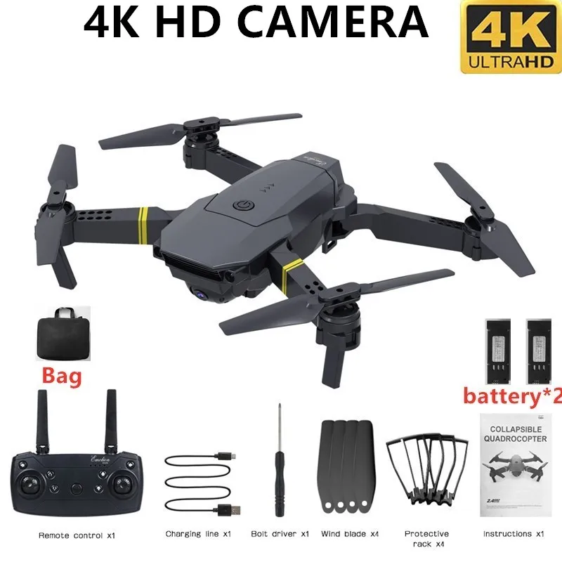 4K 2Battery with bag HJHRC JY019 Wi-Fi FPV с широкоугольной камерой 4K HD, режим удержания высоты, складной рычаг, Радиоуправляемый квадрокоптер, Дрон Pro RTF Drone VS E520S E58 - Цвет: 4K 2Battery with bag