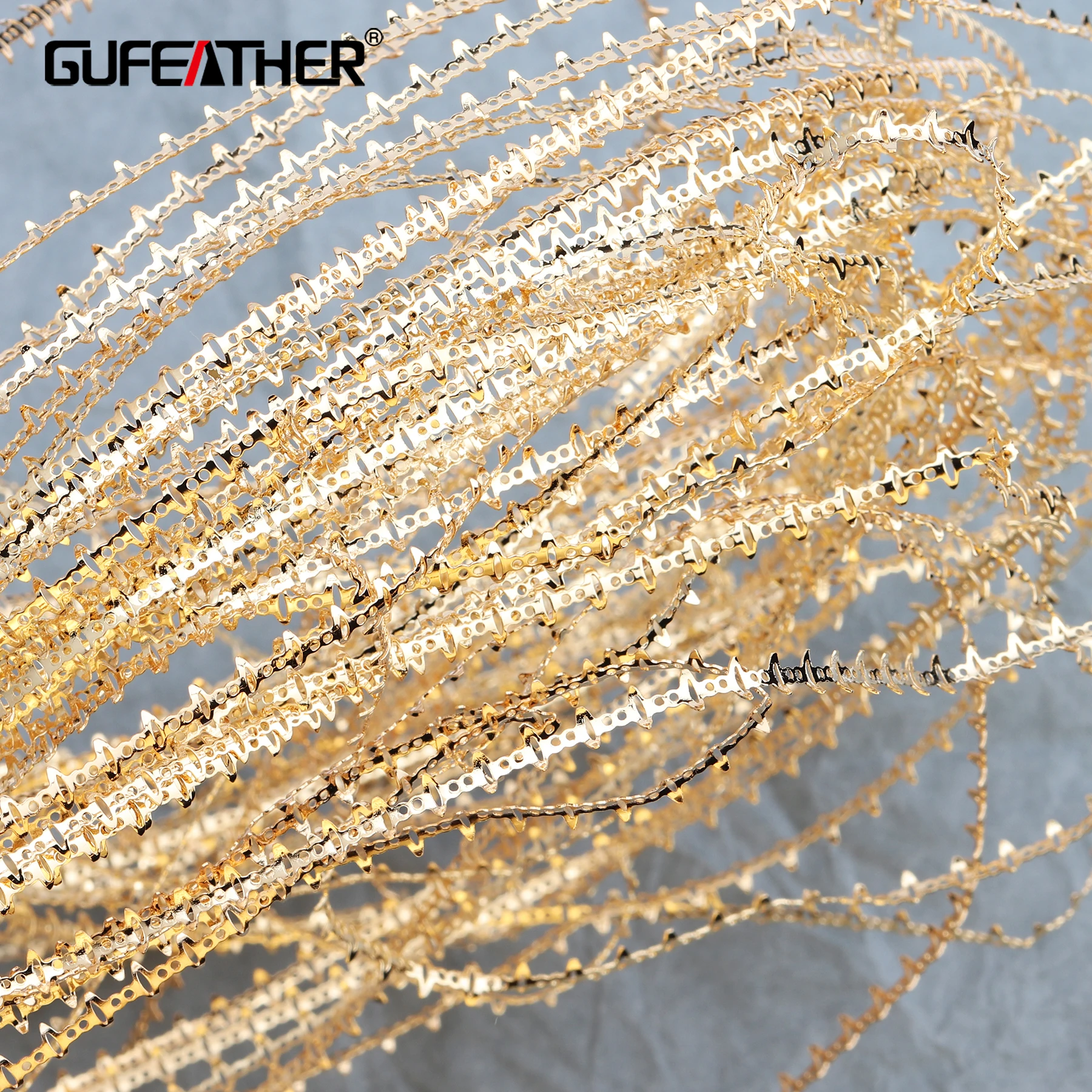 GUFEATHER C58, ювелирные аксессуары, медная цепочка, изготовление ювелирных изделий, ручная работа, шарм, ювелирные изделия, diy цепь, серьги кулон, 2 м/лот