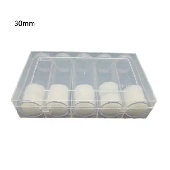 

Clear Storage Box Collection Case Display Protector with 5 Pcs Round Screw Top Coin Tubes Holder for 27mm/30mm Coins or Capsules