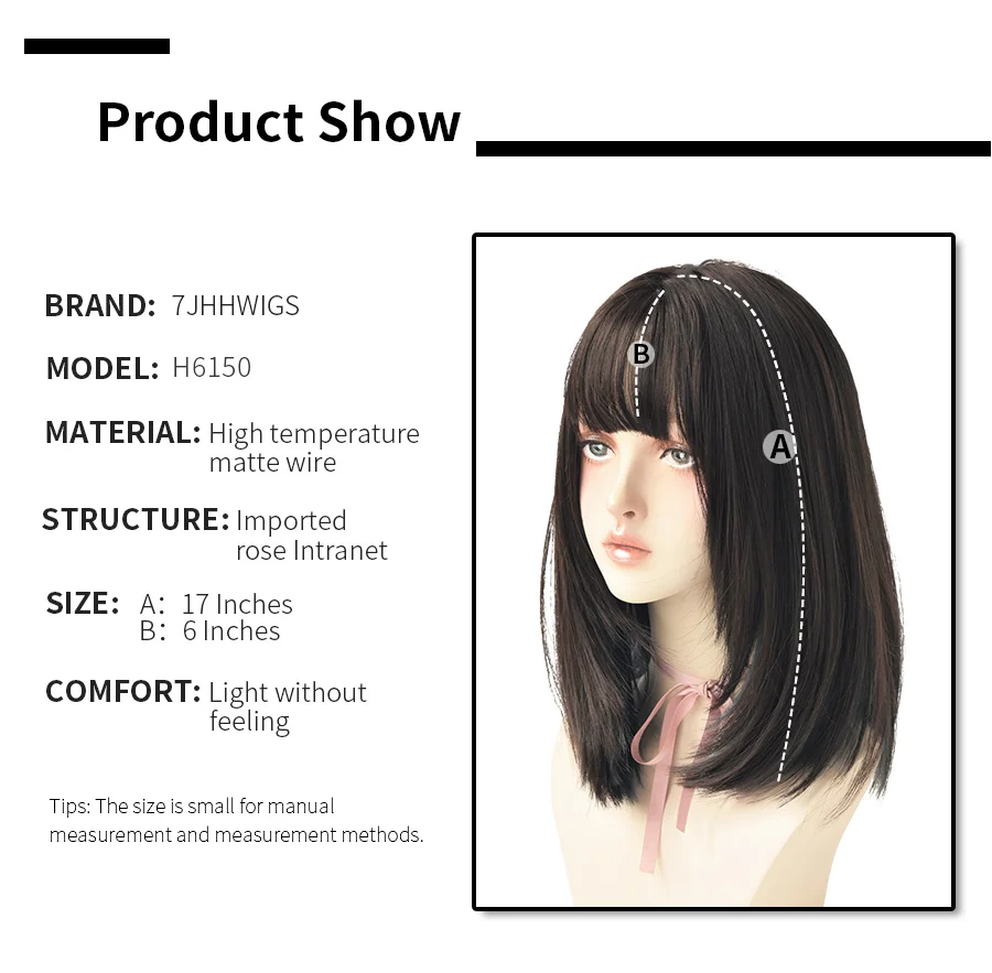 7JHH WIGSTORE 2021 NEW Style Top Black Double Colors Blue Brown Long Straight Hair For Girls Daily Wear Wig Women's Cosplay Hair