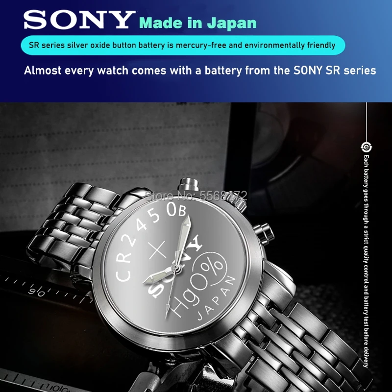 100 шт. 100% оригинальный Sony CR2450 CR 2450 3 в 550 мАч литиевые батареи для часы swatch