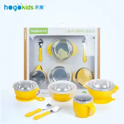 Hogokids набор посуды для детей миска из нержавеющей стали детская посуда для кормления ребенка миска столовая посуда 6 комплектов