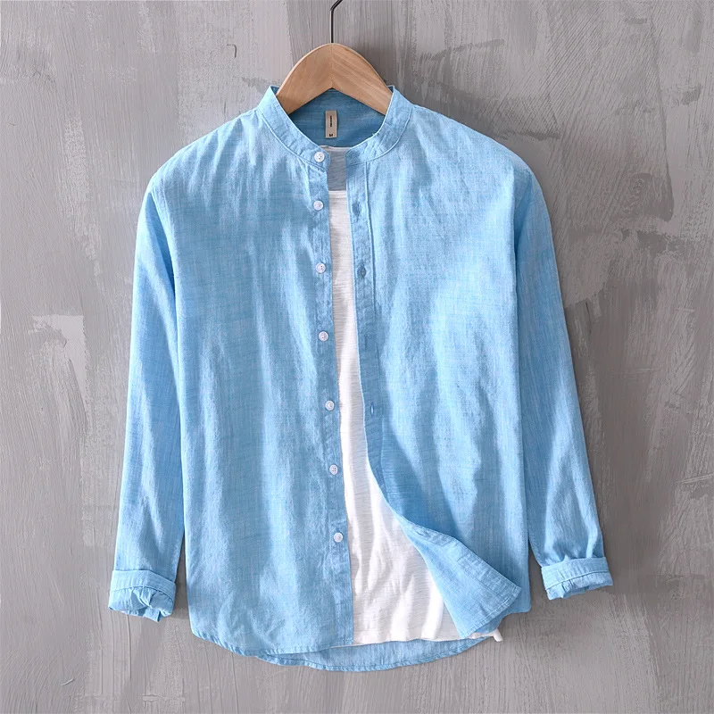

2020 Spring New Casual Long Sleeve Mens Shirt Slim Fit