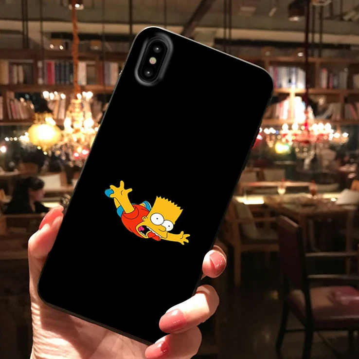 Homer J. Simpson Черный силиконовый чехол для телефона iPhone X XR XS Max 11 11Pro Max 6s 7 8 Plus Барт Симпсон Забавный мультяшный чехол