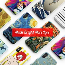 Luxury Marble Soft TPU Silicone Case for iPhone X Cover XR XS Max 6 6S 7 8 Plus 11 Coque Van Gogh Starry Night Art Everlast Love