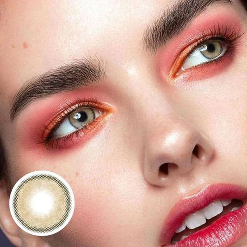 

2 pcs/1 Pair Colored Contact Lenses for eyes Colored Eye Lenses Color Contacts Sunset Brown Soft Lenses