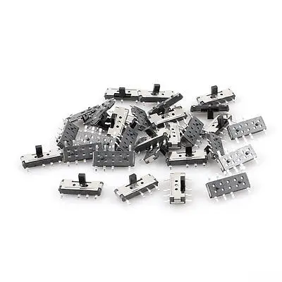 

30 Pcs On/Off/On 3-Position 8 Pin DPDT 2P2T Vertical Micro SMD SMT Slide Switch
