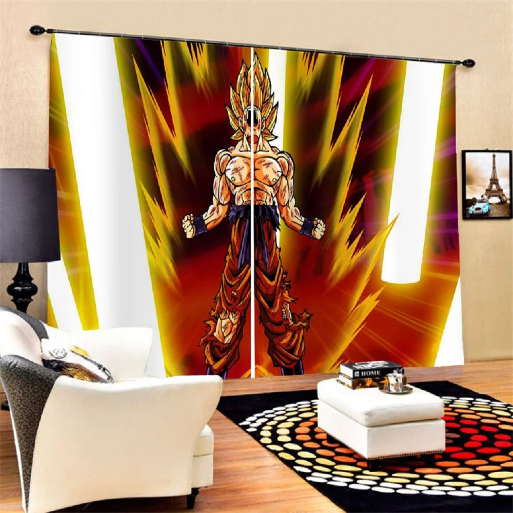 Custom Anime Dragon Ball Blackout Curtains Bedroom Livingroom Home Window Drapes 2 Panels for Kids Boys Home Decor Dropshipping