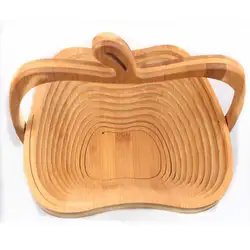 Топ-Новинка Складная бамбуковая корзина в форме яблока складная корзина для фруктов