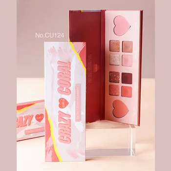 

Koukou Vigorous Coral Makeup Palette Women's Beginners Nude Makeup Easy to Color Eye Shadow Blush One-piece Plate