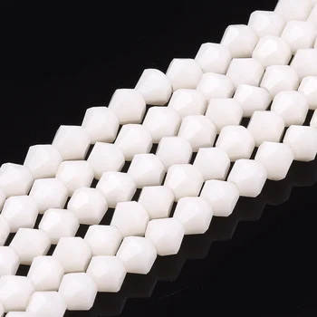 

10 Strand Opaque Solid Color Glass Beads Strands, Imitation , Faceted, Bicone,4.5x4mm,Hole:1mm;about 105~116pcs/strand F80