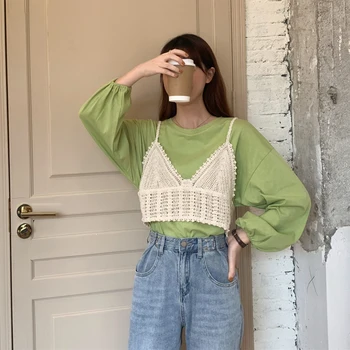 

PX2450 Women's bottoming shirt design sense top long sleeve T-shirt