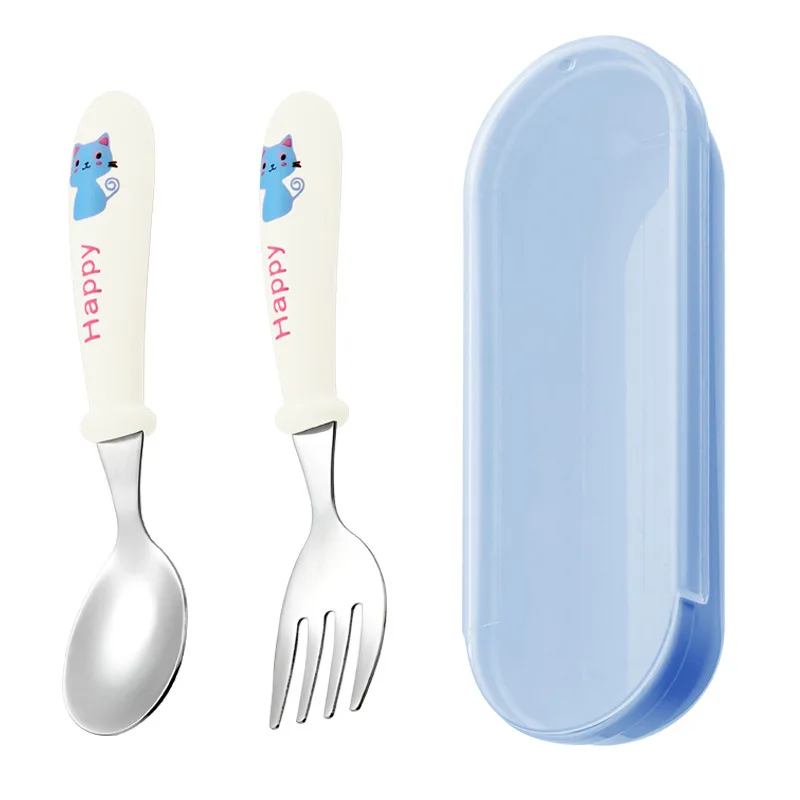 2pcs Stainless Steel Tableware Set Including A Duckbill Spoon, A