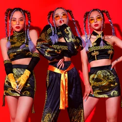 Sexy Jazz Dance Costume Chinese Style Hip-hop Street Dance Suit Female Modern Dance Ds Performance Clothes Jazz Dance Clothes