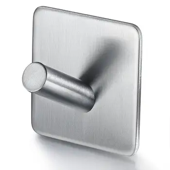 

Multi-Purpose Hooks Wall Mounted Waterproof Durable Self Adhesive Strong Clothes Stainless Steel Single Hook