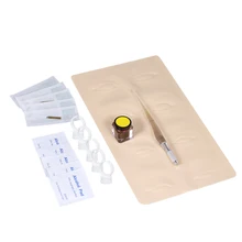 Набор для микроблейдинга бровей, набор для татуажа с 5 иглами, ручка для татуажа бровей, пигмент для практики, кожи, инструмент для татуажа бровей