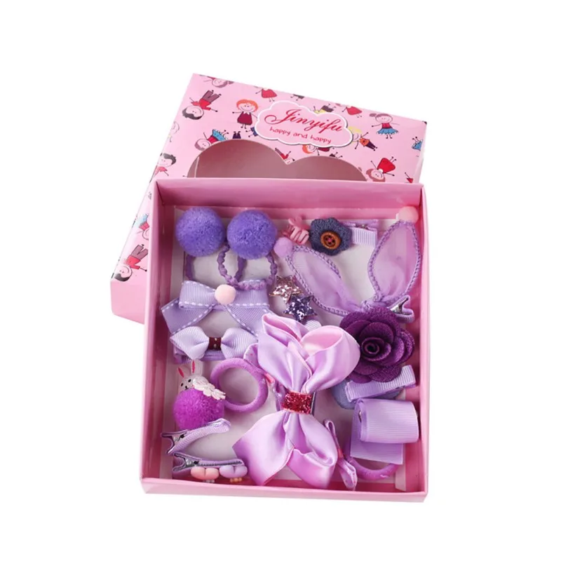 Детские аксессуары по уходу за волосами, комплект для детей, повязка на голову, повязка для малышей ткань милый лук цветок заколки для волос для девочек, повязка на голову в подарок 18 шт./кор