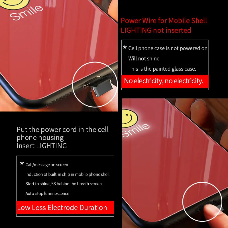 Yagoo умный светодиодный светящийся чехол для телефона для Apple iPhone X XS XR MAX 6 6S 7 8 Plus чехол s задняя крышка милые животные Funda роскошный силиконовый