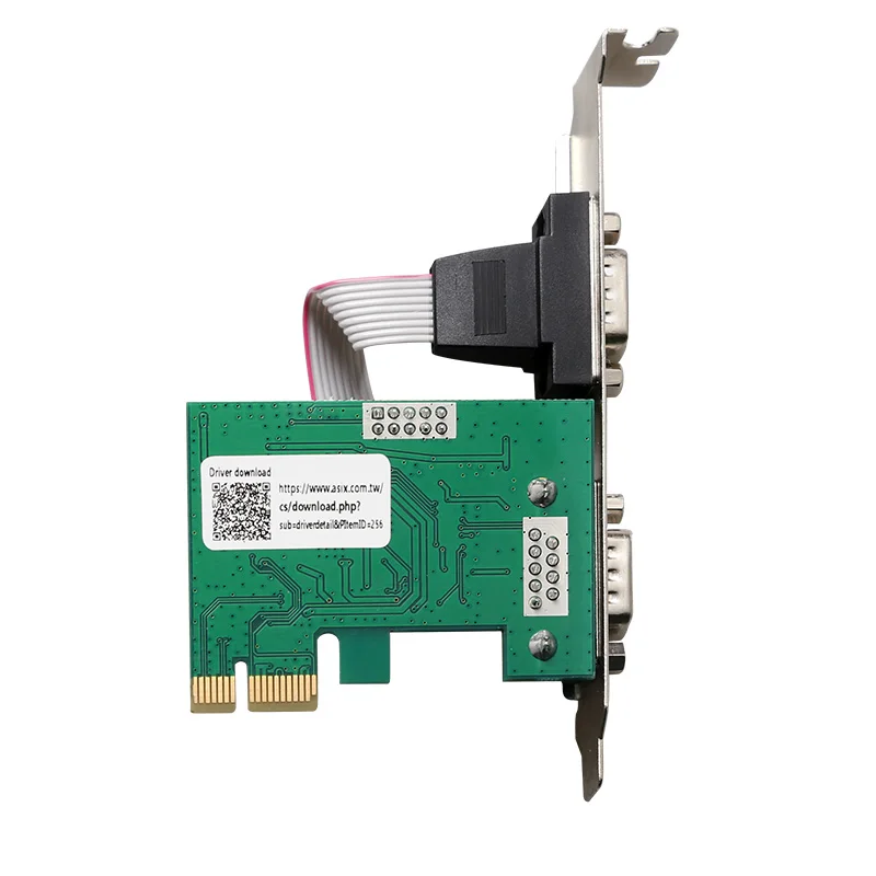 Большой-Q 2 порта RS232 последовательный порт COM к PCI-E PCI Express riser Card Adapter конвертер PCIE adaptator AX99100 Chipest