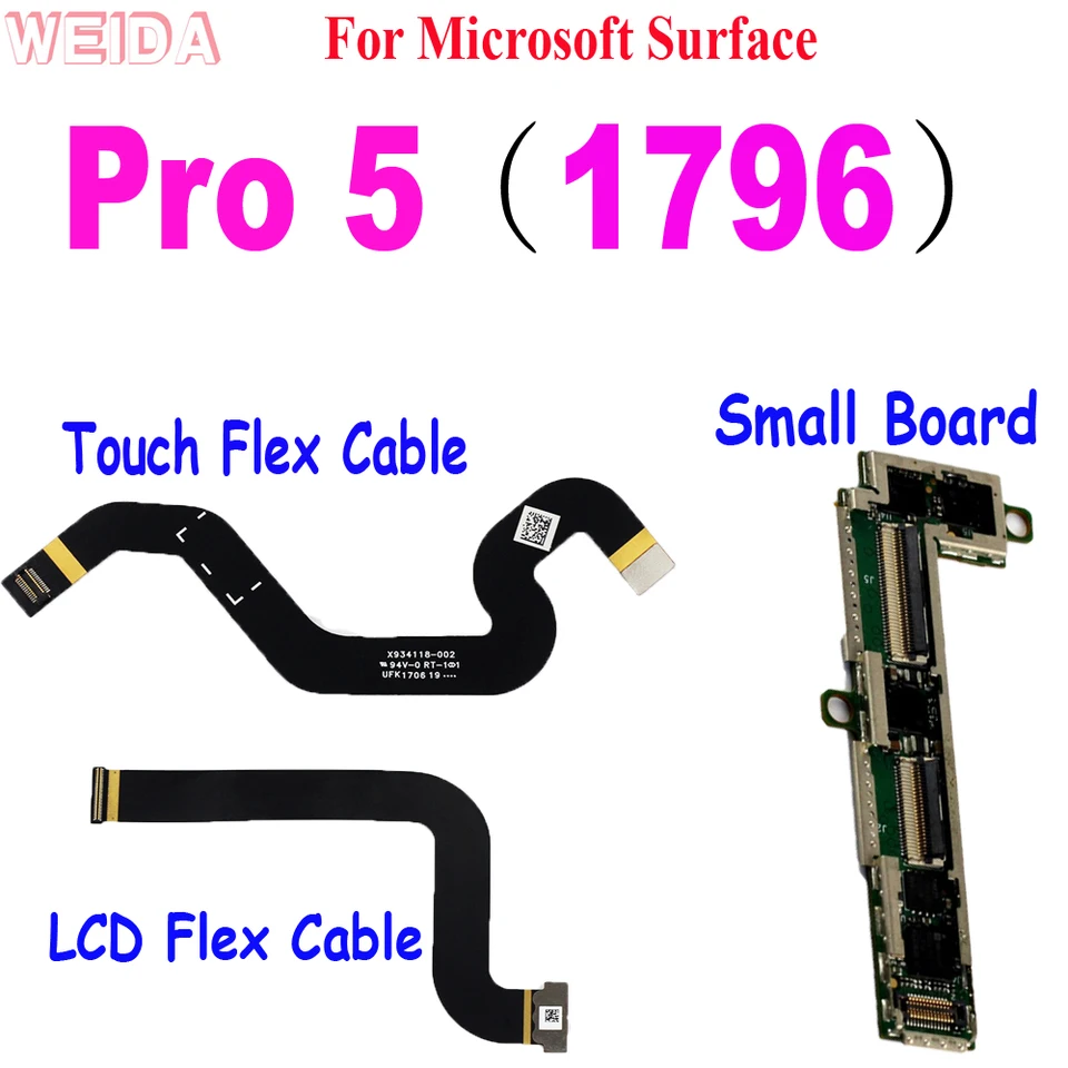 Gintai LCD & Touch V1.0 Écran Digitizer Display Connecteur Flex Câble Ruban Remplacement Pour Microsoft Surface Pro 4 1724 1796 Pro 5 V1.0 X937072-001 X909479-001-EV1 ZVFE668