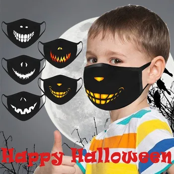 

5PCS Kids Protection Mouth Mask Children Halloween Funny Prints Face Mask Breathable Dustproof Face Cover Mask Mascarillas