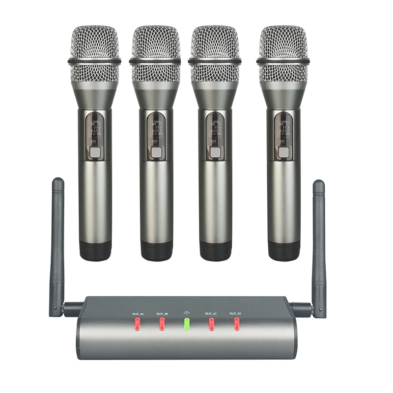 4-Channel Wireless Microphone System Quad UHF