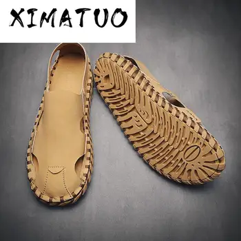 

2020 new summer mens sandals flat sandals beach gladiator sandals baotou slippers fashion non slip slipper vietnam shoes