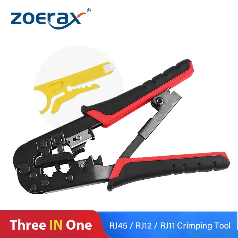 ZoeRax RJ45 Crimping Tool RJ45 Network Cutting Tools 8P RJ45 Crimper Cutter Stripper Plier for Modular RJ12 RJ11 Crimp Crimper chamfer plane Hand Tools