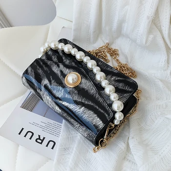 

Tiger Pattern Mini Pear Chain PU Leather Crossbody Bags for Women 2020 Shoulder Handbags Women's Branded Fashion New Trend Hand