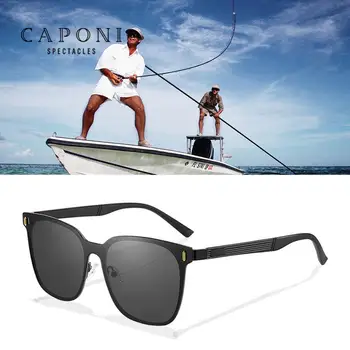 

CAPONI Polarized Driving Sun Glasses For Men 2020 New Square Men's Sun Glasses Anti UV Light Black Shades For Women UV400 CP8633