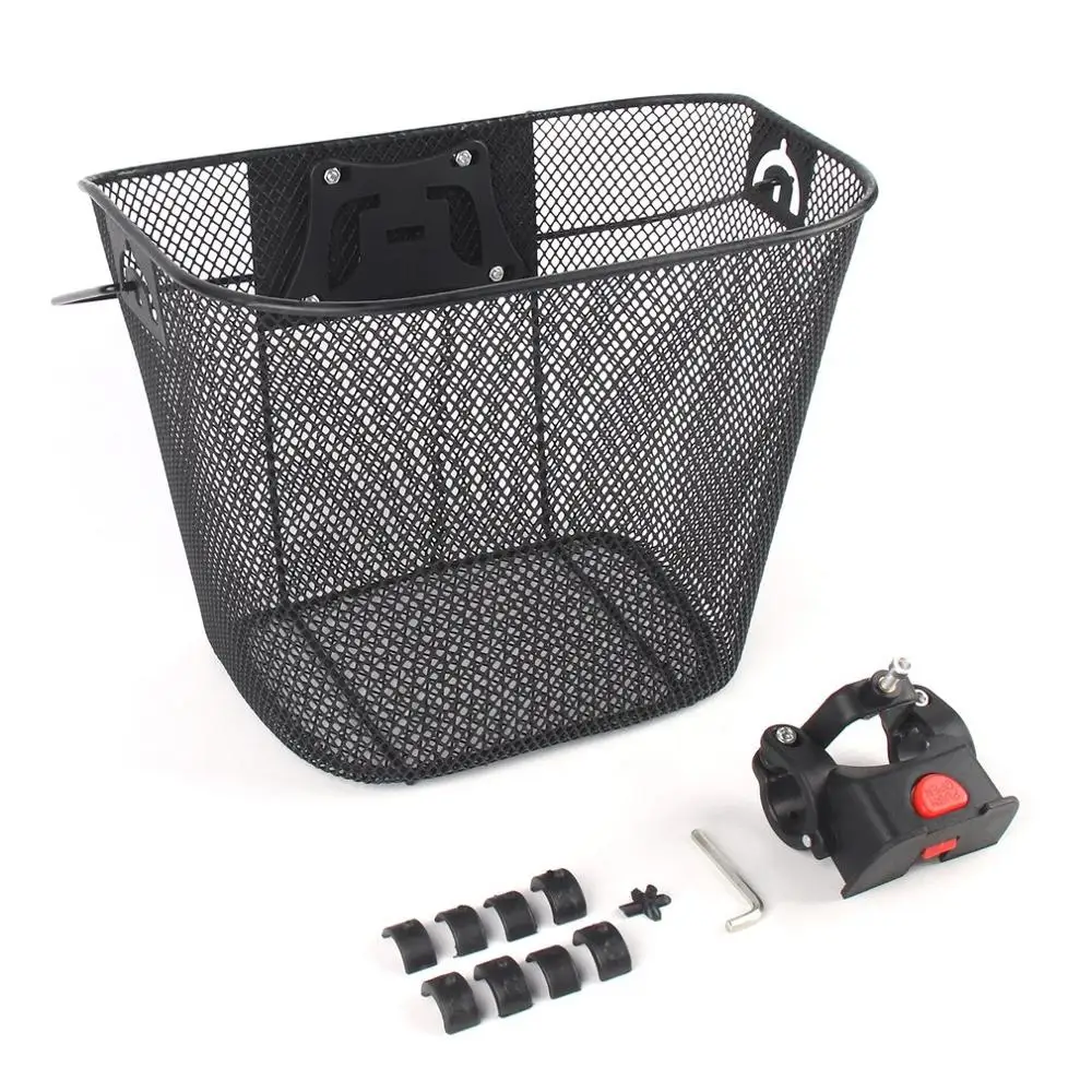

Metal Mesh Basket for MTB Mountain Bike Cycling Bicycle Front Foldable Basket Riding Rear Pannier Quick Release Shopping Handle