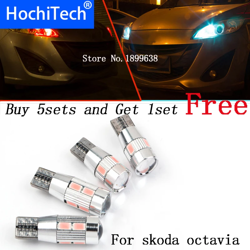1pc safe No error T10 light 194 W5W high brightness LED Canbus For skoda octavia 2 a7 a5 fabia rapid yeti superb | Автомобили и