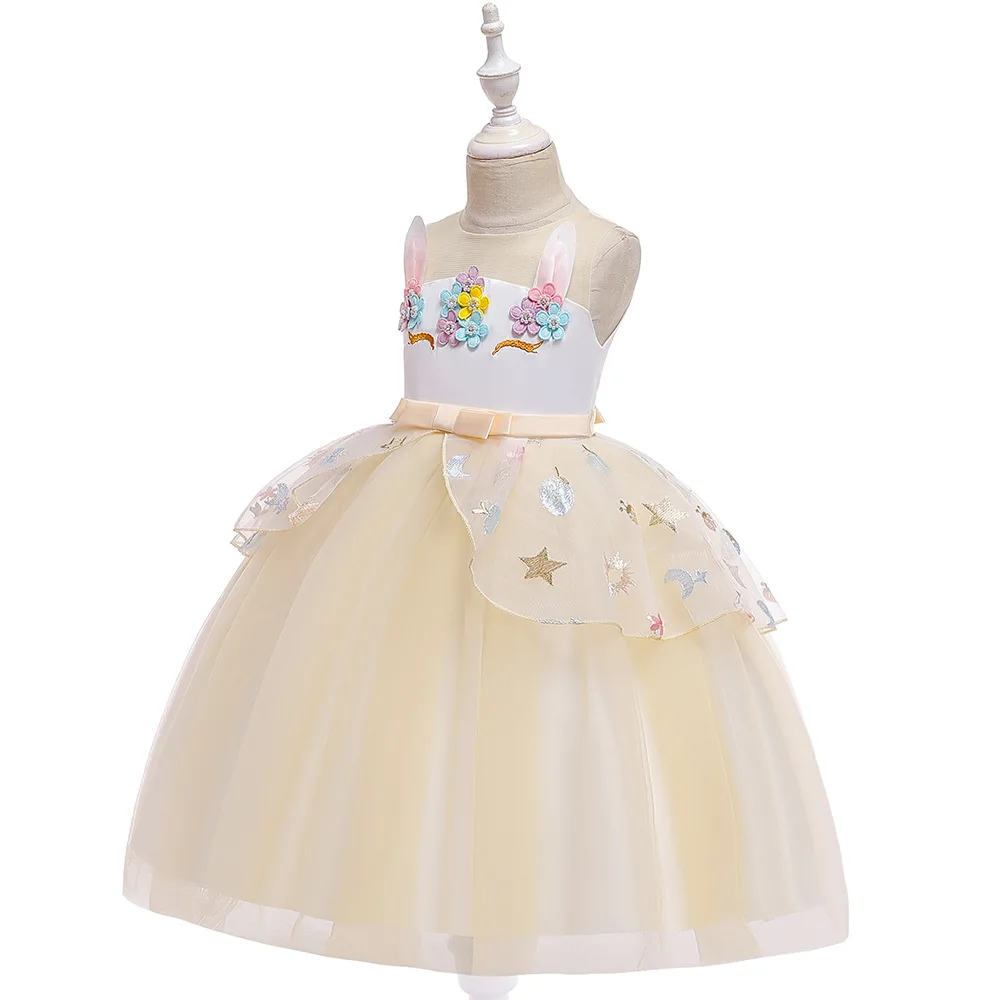 Детское платье; Новинка года; стильное платье для девочек; платье принцессы; платье-пачка с единорогом
