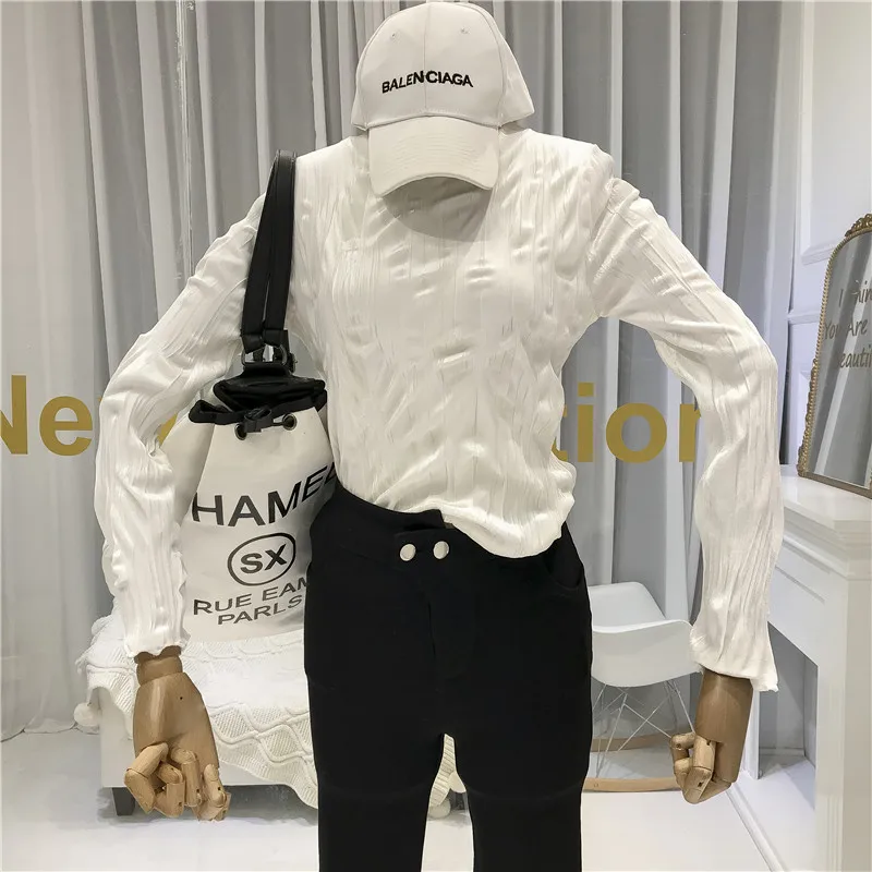 Gold Sexy& Club Women Tshirt O-Neck Solid Fashion T-shirts for Women Autumn Winter Tee Shirt Femme Korean Clothes