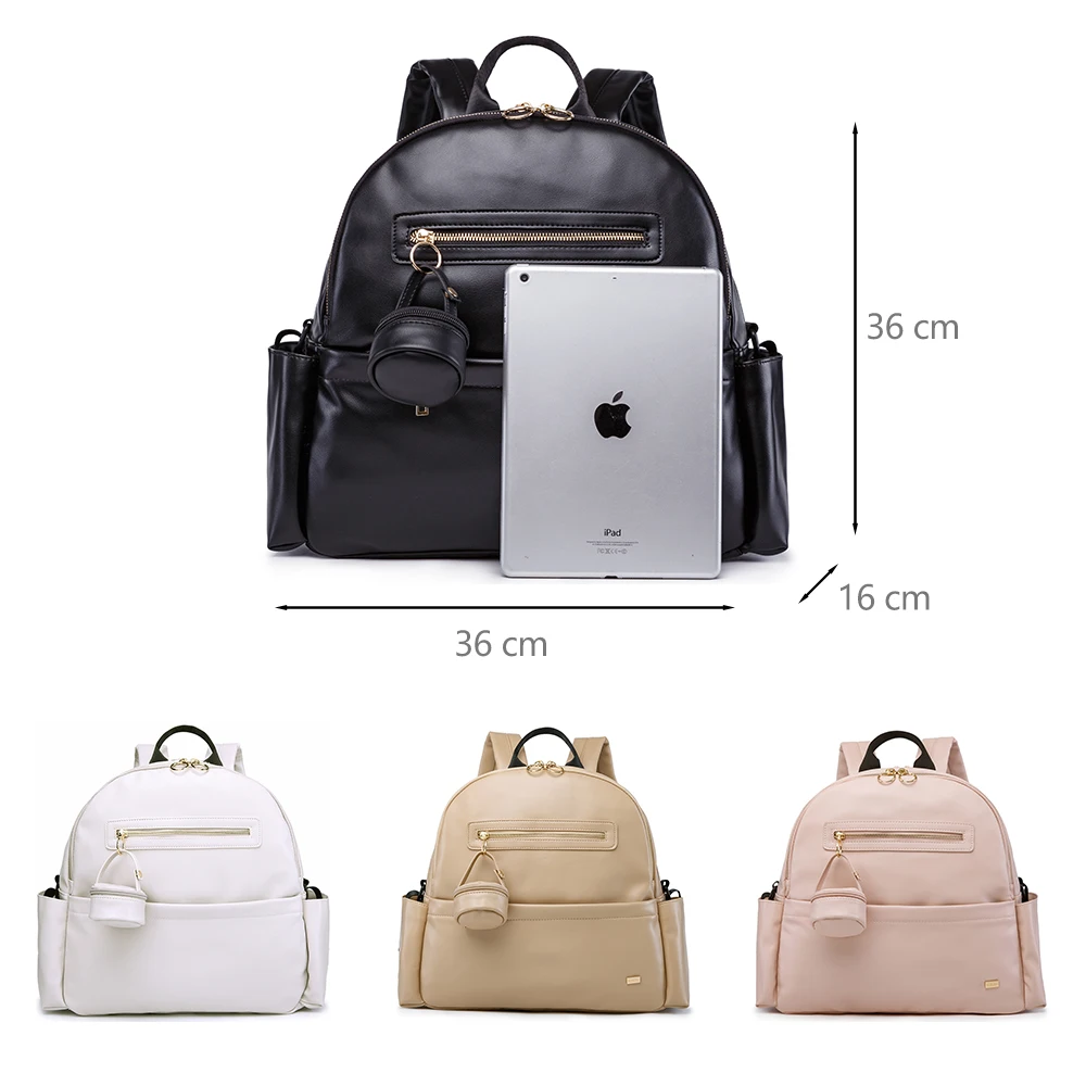 Soboba Diaper Bag for Newborn Baby Smooth Large Capacity Waterproof Nappy Changing Bag with Pacifier Bag Travel Diaper Backpack 2