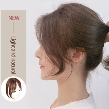 

MUMUPI Long Clip In Front Hair Bang Side Fringe Hair Extension Real Synthetic hair 3D Middle Part Bangs Hair Piece