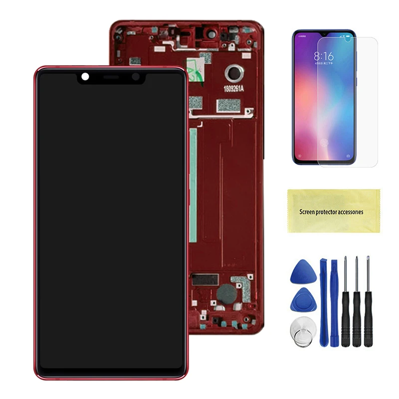 Red With Frame ЖК-дисплей для Xiaomi mi 8 SE ЖК-дисплей кодирующий преобразователь сенсорного экрана в сборе Замена с рамкой для mi 8 mi 8 se ЖК-экран - Цвет: Red With Frame