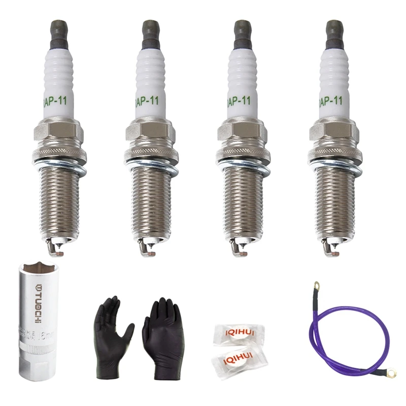 

4Pcs/Set New Spark Plug With Tool Bag Fit for Nissan Almera N16 X-Trail T30 Premera P12 Lfr5A11 224018H515