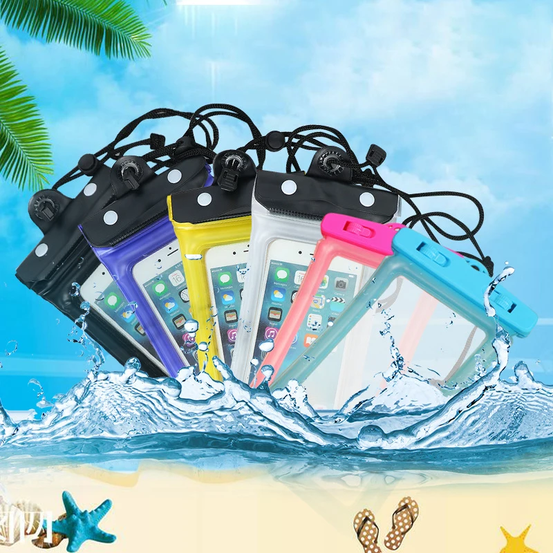 

New pvc swimming airbag inflatable waterproof bag outdoor transparent drifting touch screen waterproof mobile phone dry bag