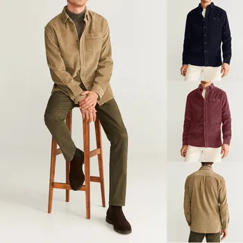 

Jacket Men Denim Jacket куртка мужская Coat Men Autumn Fashion Coat Casual Long Sleeve Solid Tops Corduroy Casual Free Ship Z4