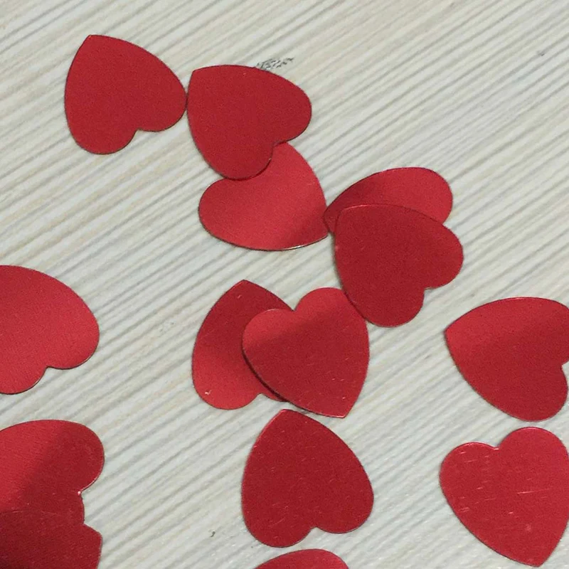 300pcs/lot 1.5cm New Plastic Heart Shape Confetti Wedding Confetti For Birthday Party Wedding Table Decoration Supplies