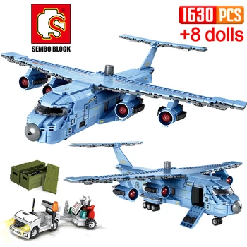

1083PCS SWAT Team Transport Aircraft Building Blocks Military Airplane City Police Figures Bricks Educational Toys for Children