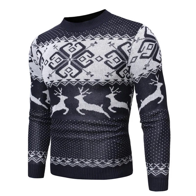 WENYUJH 2019 Mens Causal O Neck Sweater Deer Printed Autumn Winter Christmas Pullover Knitted Jumper Sweaters Slim Male Clothes WENYUJH 2019 Mens Causal O Neck Sweater Deer Printed Autumn Winter Christmas Pullover Knitted Jumper Sweaters Slim Male Clothes